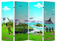 Напольная ширма гармошка "Военные"